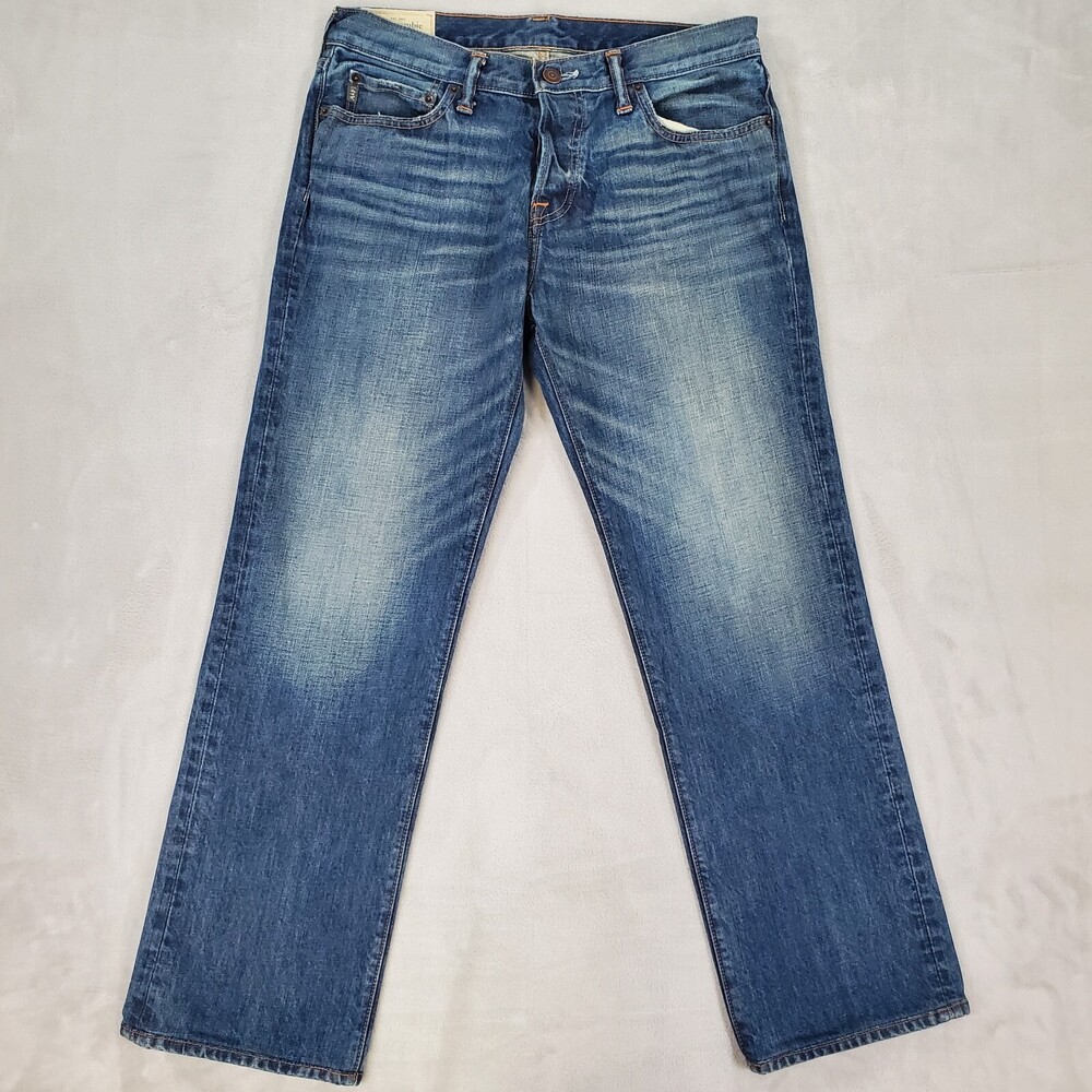 Abercrombie & Fitch Jeans Men 32x29 Classic Straight Blue Denim Button Fly